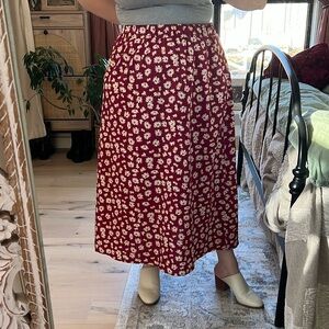 BloomChic Red/White Floral Maxi Skirt, Size 22-24